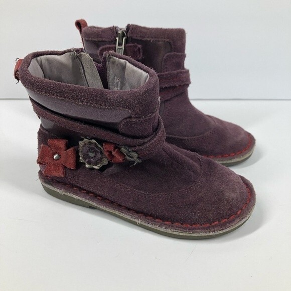 Stride Rite Medallion Collection Roslin Boots Purple Red Suede 7 - Picture 9 of 12